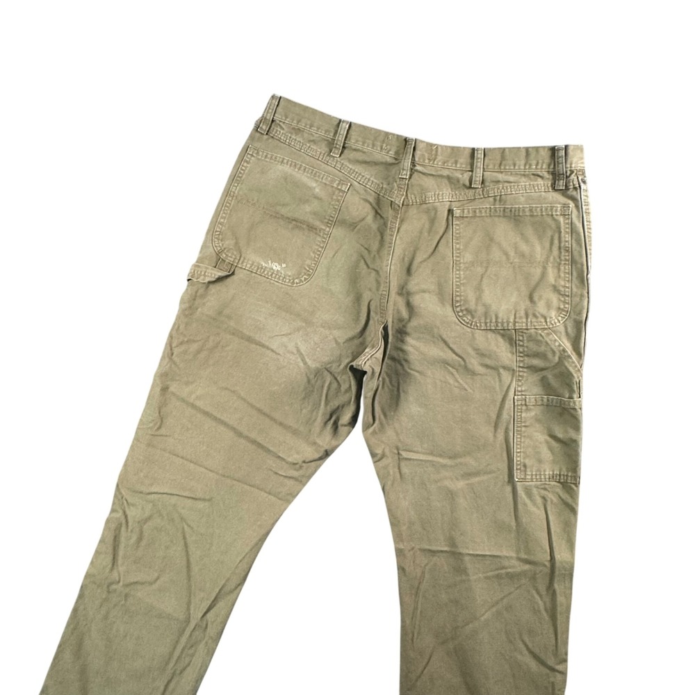 Wrangler Authentics Mens‎ Canvas Carpenter Pants 38x32 Khaki Work Utility